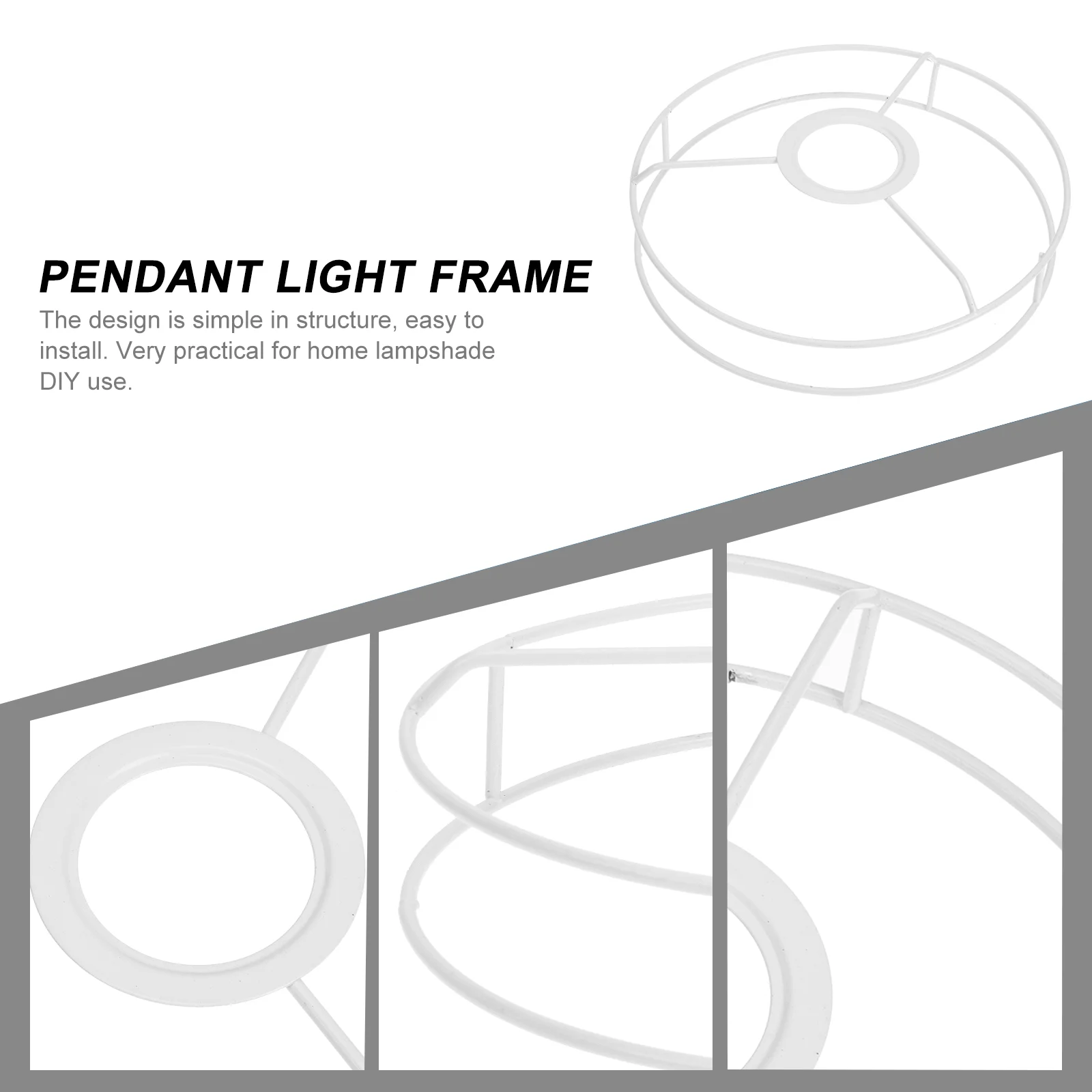 Iron Wire Lampshade Frame Fittings DIY Guard Ring Light Cage Supports Retro Lampshade Frame Lamp Holder Chandelier Lamp Frame