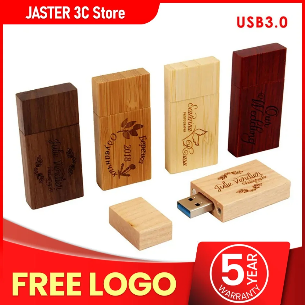 JASTER 나무 블록 USB 3.0 플래시 드라이브 레드 우드 Pendrive ..