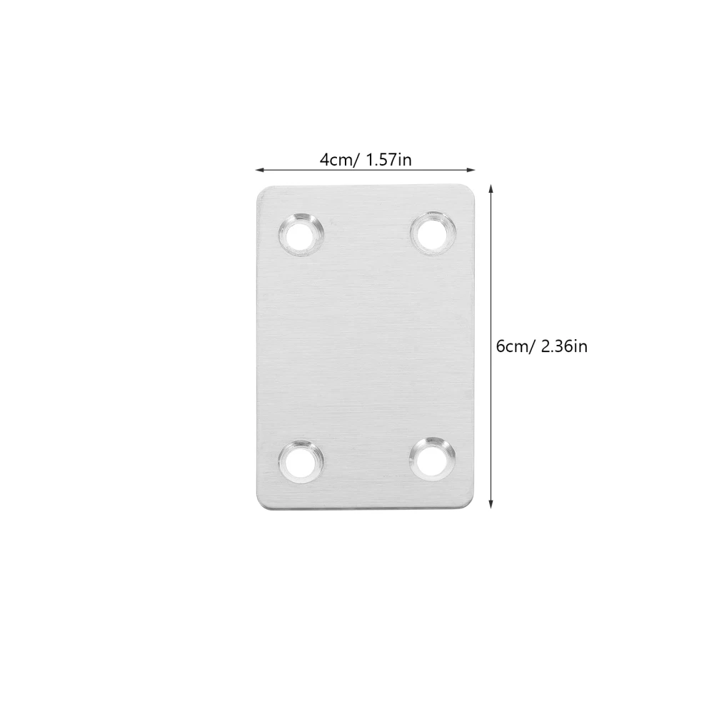 20pcs Stainless Steel Corner Code Flat Joining Plate Straight Bracket Mending Plate Repair Fixing Bracket Support Wood Furniture