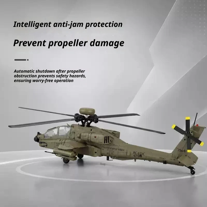 RC ERA 1/48 C170 RC Helicopter Apache AH-64D Military Model 6CH Brushless TOF Laser Optical Flow Positioning With Soldier Model - 3