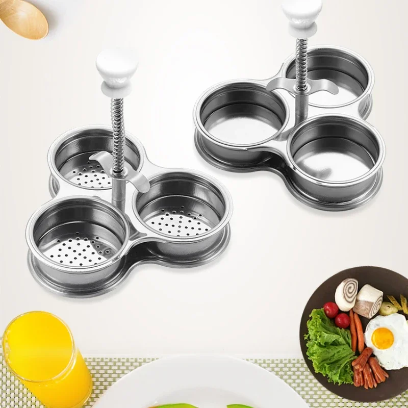 430Stainless Steel Poached Egg Maker Egg Pan Cooker Poacher Non-Stick Eggs Cup Steaming Cooking Tool Kitchen Gadgets