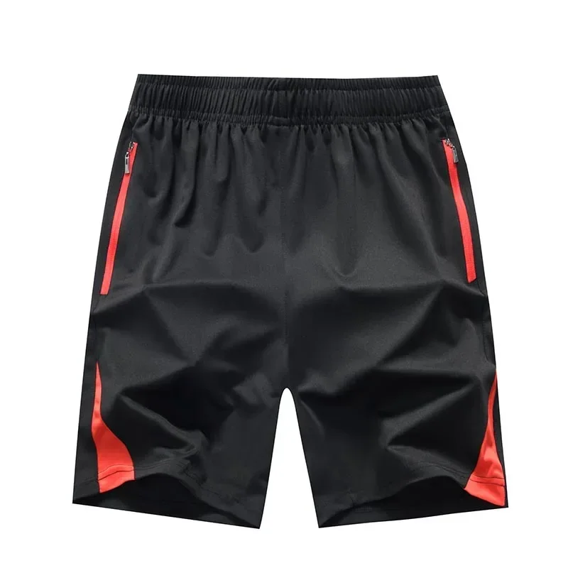 

2024 New Summer Mens Shorts Casual Gym Zipper Pocket Breathable Striped Shorts Men's Sportswear Male Clothing