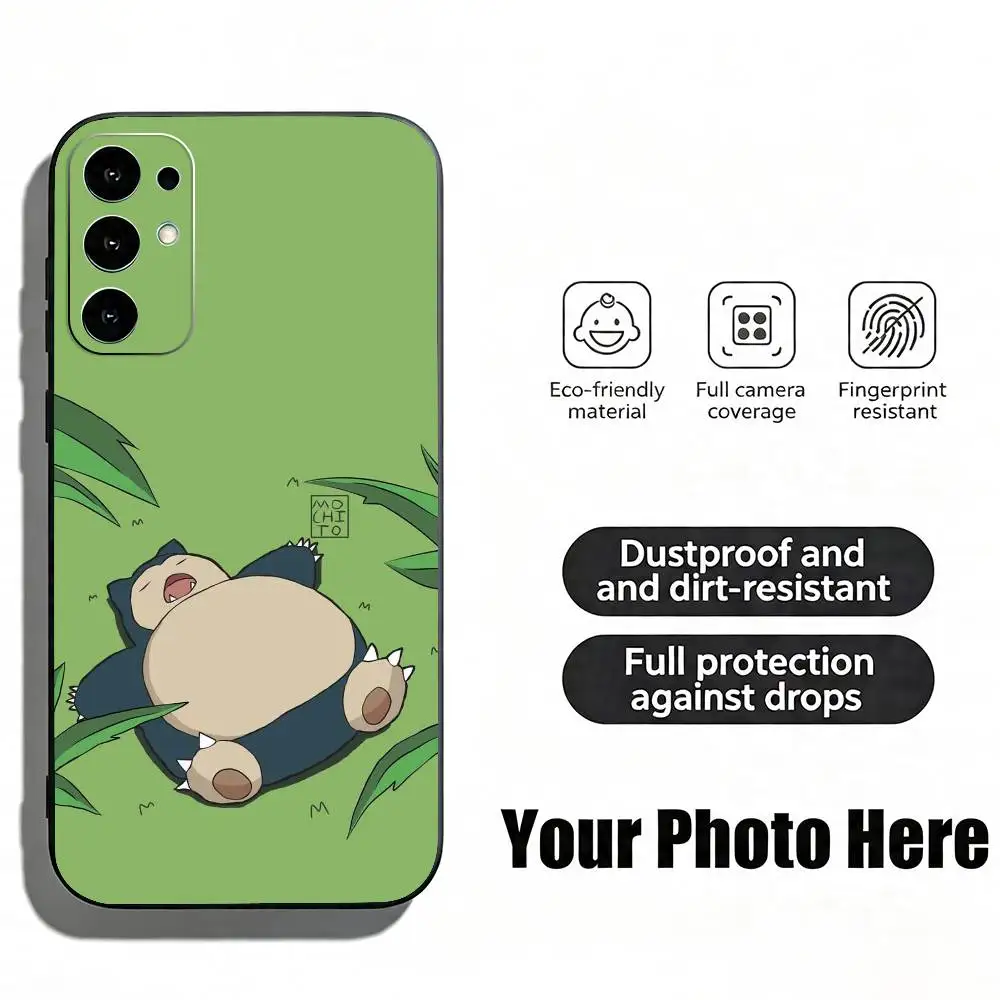 Snorlax Themed Soft Silicone Black Phone Case
