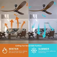 52 60 70 Inch Ceiling Fan Industrial Vintage Wooden Ventilator No Light Remote Control Decorative Blower Wood Retro Large Fans 2