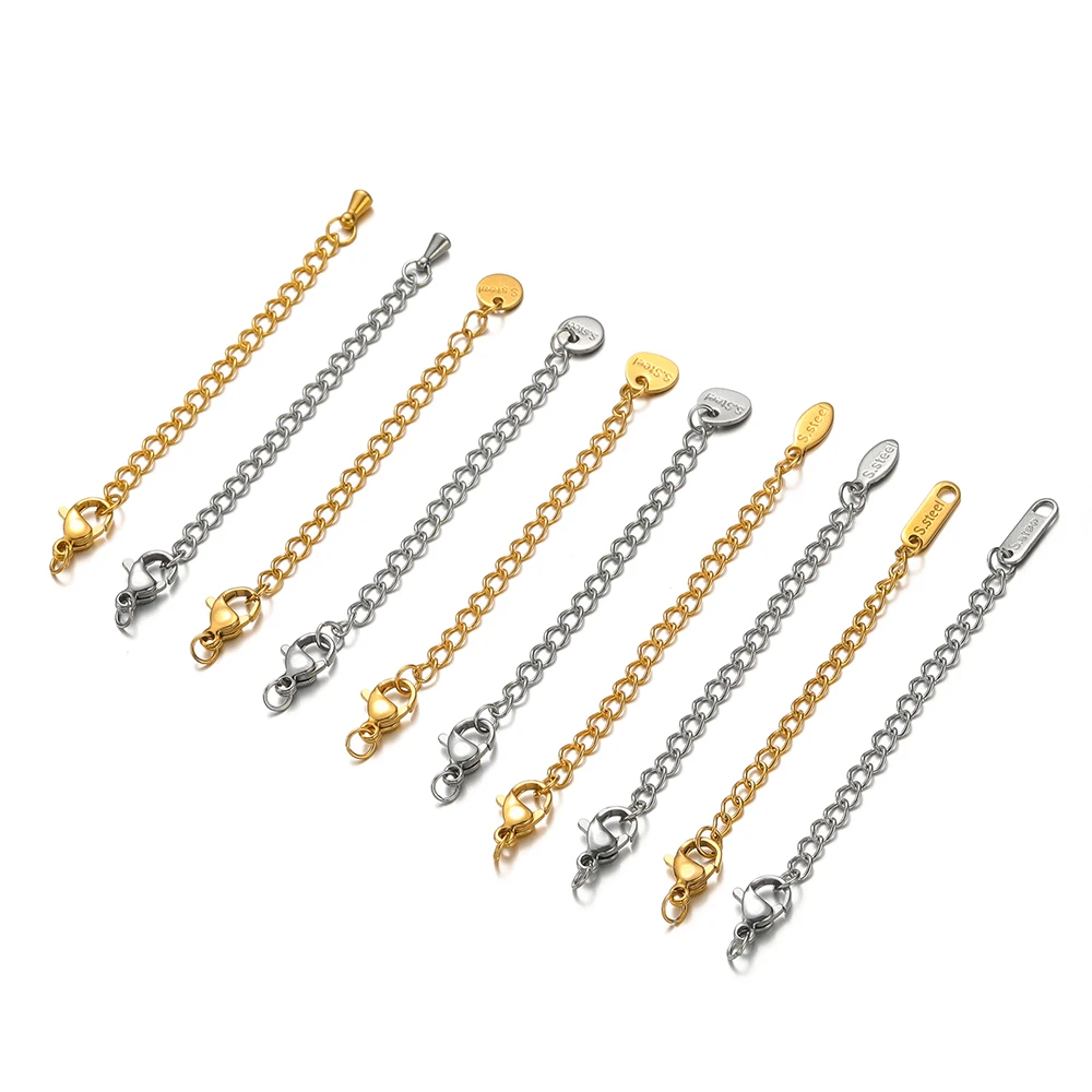 Stainless Steel Lobster Clasps Connector Extension Chains Link Jump Rings for Bracelet Necklace DIY Jewelry Making