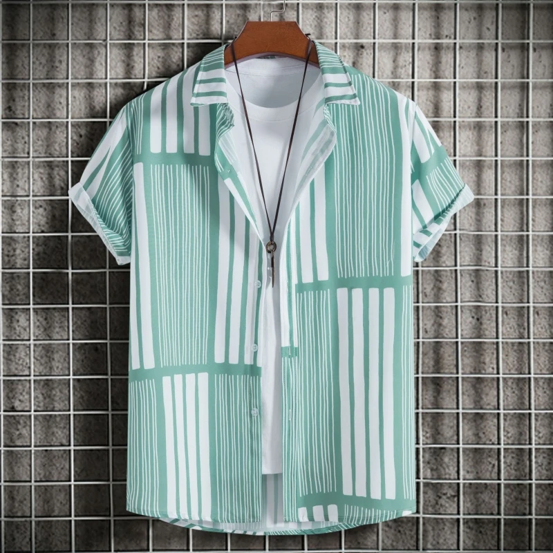 

Hawaiian Shirt Man Shirts High Quality Tiki Luxury Men's Clothing Free Shipping Fashion Blouses Social T-shirts Cotton Oversize