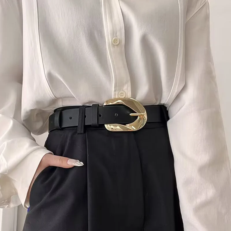 New Fashion PU Leather Women Belt Metal Pin Buckle Waist Straps Designer Lady Dress Trouser All-match Decoration Waistband