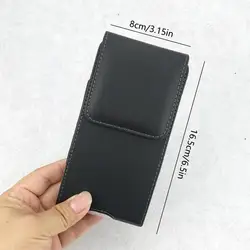 Leather Phone Belt Clip Case Holder - Stylish Waist Bag Holster Pouch (Vertical 5.5 inch)