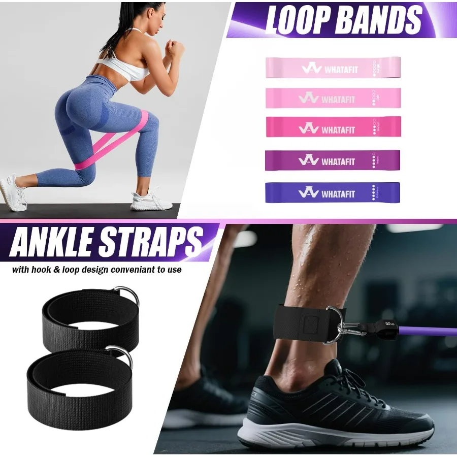 Resistance Bands, Exercise Bands，Resistance Bands for Working Out, Work Out Bands with Handles for Men and Women Fitness, Streng