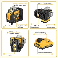 DeWalt niveau laser DW089LG laser 360 outil de mesure laser construction laser degré Laser professionnel, sans fil/Rechargeable 2