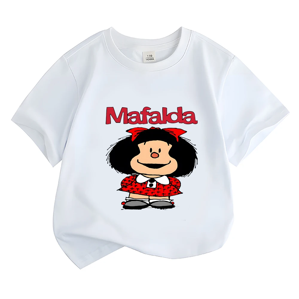 

Cute Mafalda Print Kids T-Shirts Cartoon Baby Girls Clothes Boys Summer Short Sleeve T Shirt Children Tops Popular Characters