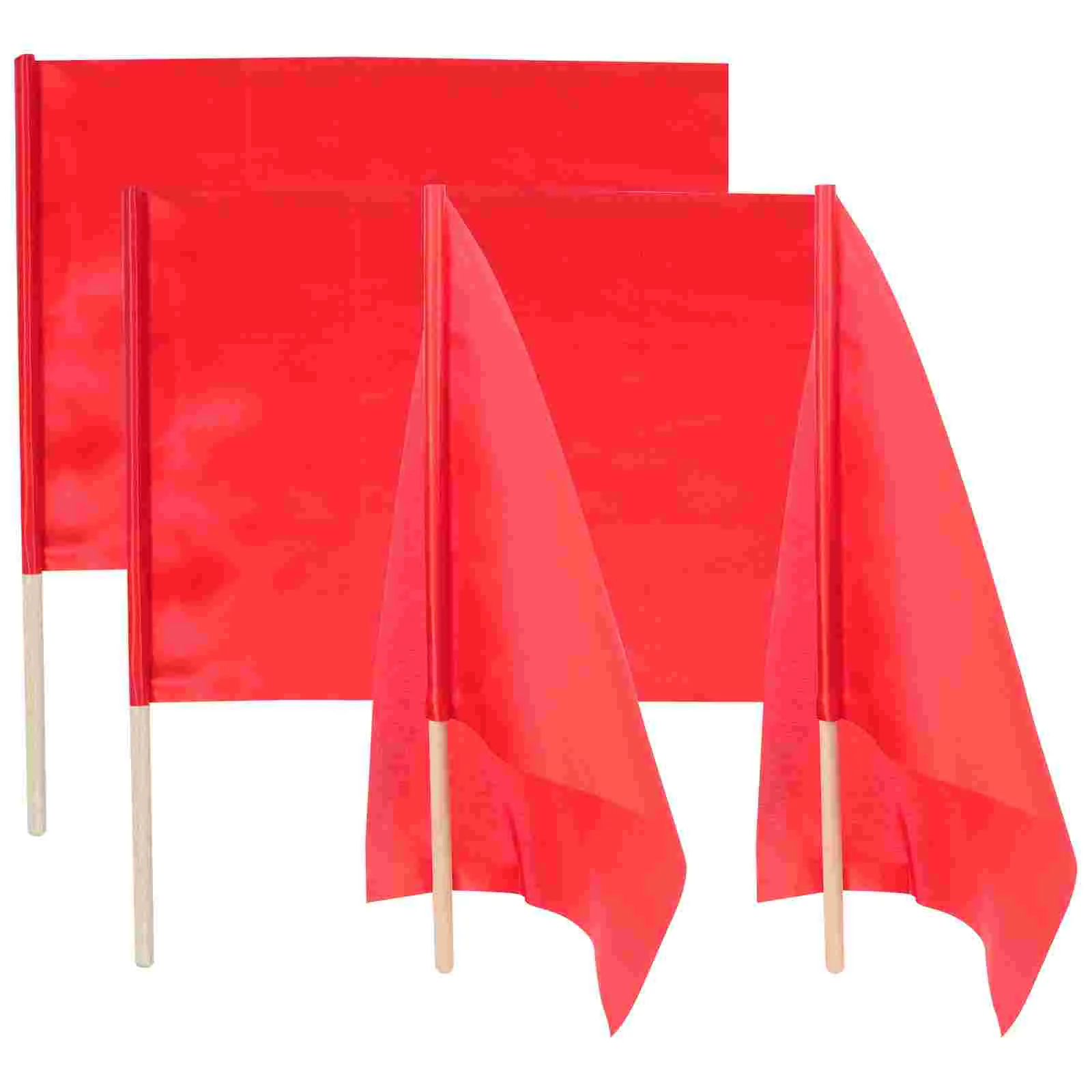 

4pcs Referee Flag Match Flags Competition Conducting Flags Handheld Signal Flag