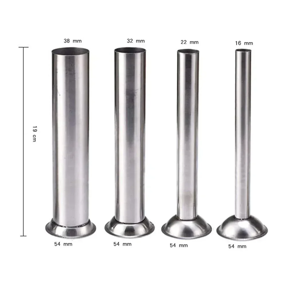 4pcs Pork Ham Stuffing Tubes Meat Grinder Making Funnel Stuffer Filling Tubes Homemade Kitchen Sausage Maker Nozzles Spare Parts sausage stuffer,meat grinder parts