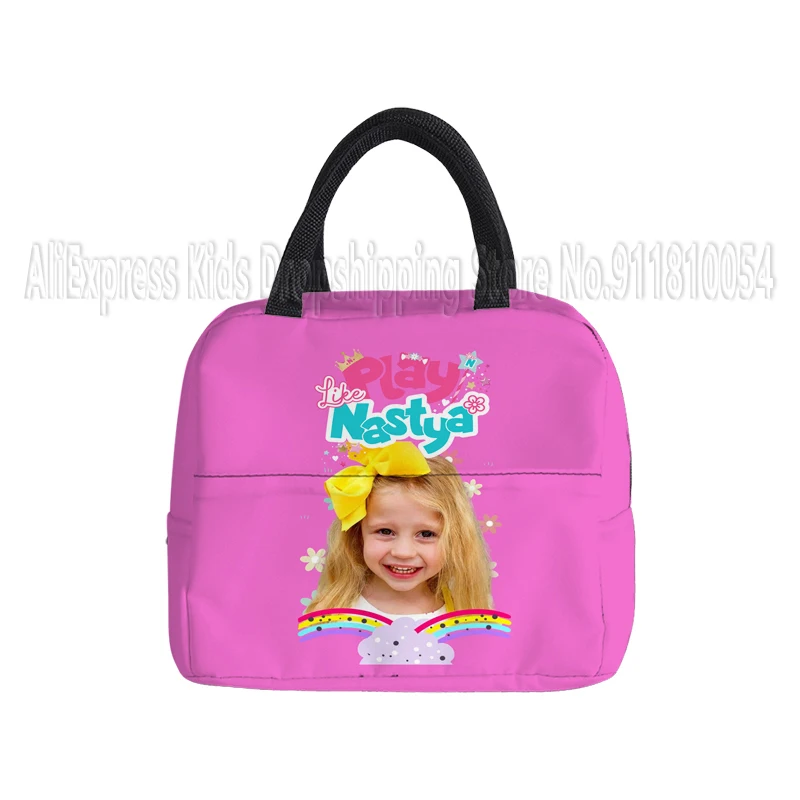 Like Nastya Portable Lunch Box Insulated Thermal Bag Picnic Food Cooler Pouch Large Capacity Bento Storage Bags for Children 2