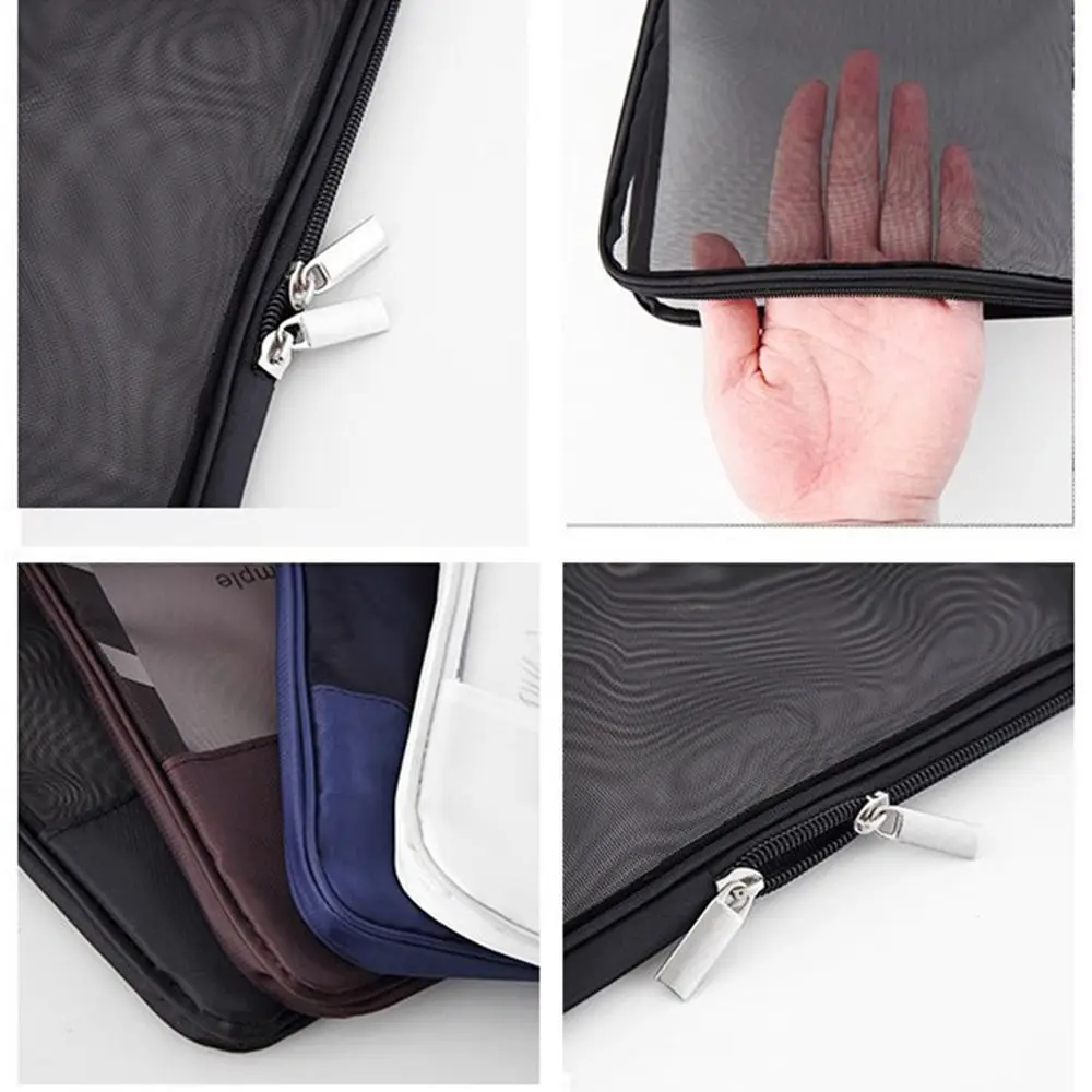 Zipper Storage Wallet School Paper Folder Briefcases Grid File Bag Expanding Wallet A4 File Folder Bag Document Organiser