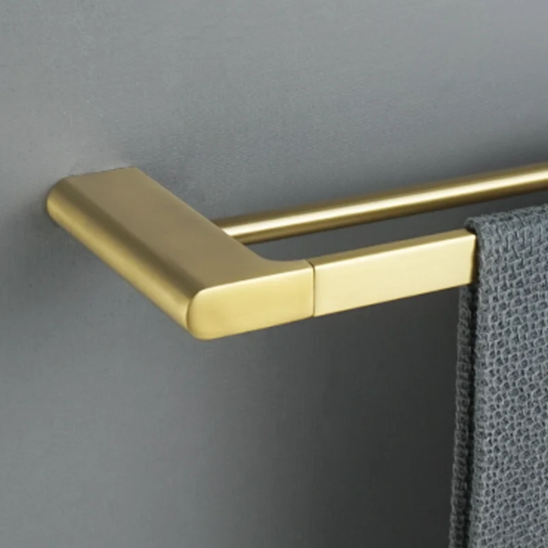Brushed Gold Bathroom Accessories Towel Rack Paper Holder Toilet Brush Towel Bar Shelf Soap Dish Cup Stainless Steel Hardware