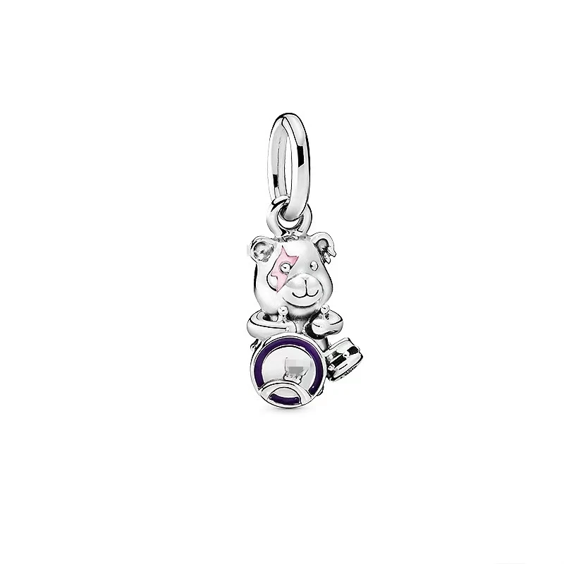 Pendant Dinosaur Bear Unicorn Playing Guitar Charm Beads Fit Original European 925 Sterling Silver Bracelet Necklace DIY Jewelry 4