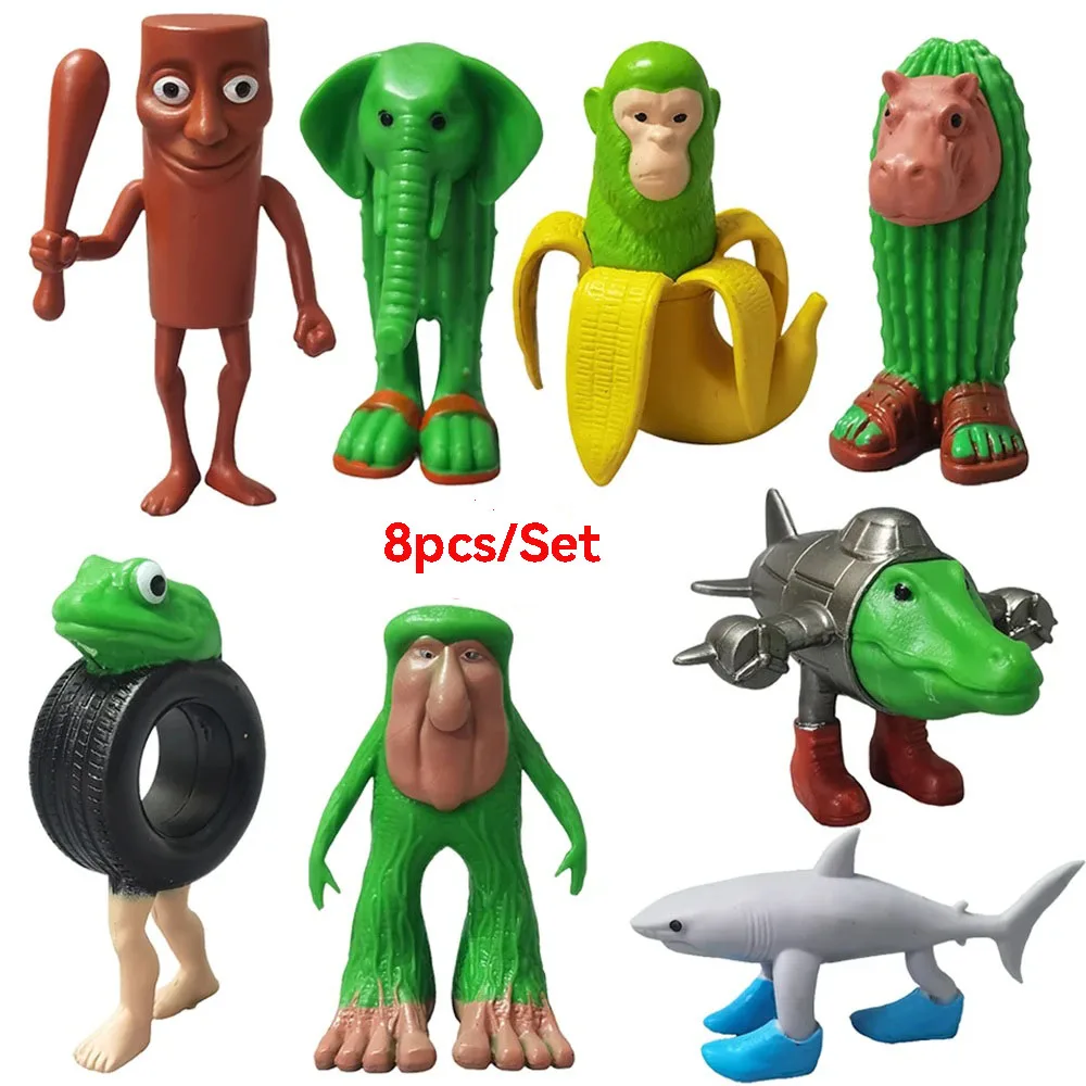 Set De 2 Figuras Colgantes Brainrot – Hombrecito De Madera De 20 Cm Y Tiburón De Felpa De 15 Cm – Decoración De Escritorio Y Llavero – Regalo Divertido