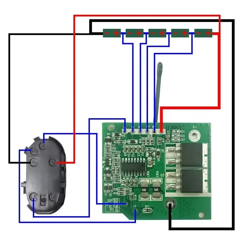 Parti di montaggio della custodia della batteria BCL1815 Batteria agli ioni di litio a 5 celle Custodia in plastica PCB Circuito di protezione della carica per batteria Hitachi - Image 6
