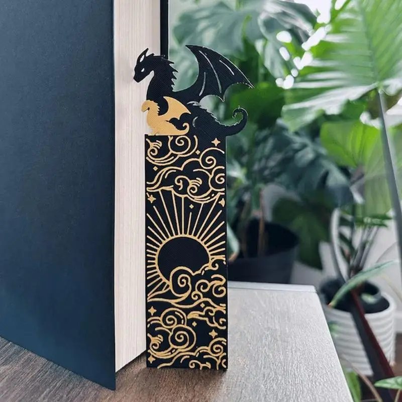 Dragon Bookmark Gold Dragon Bookmark With Sun And Clouds Book Decorations Book Accessories For Book Lovers Friends Families And