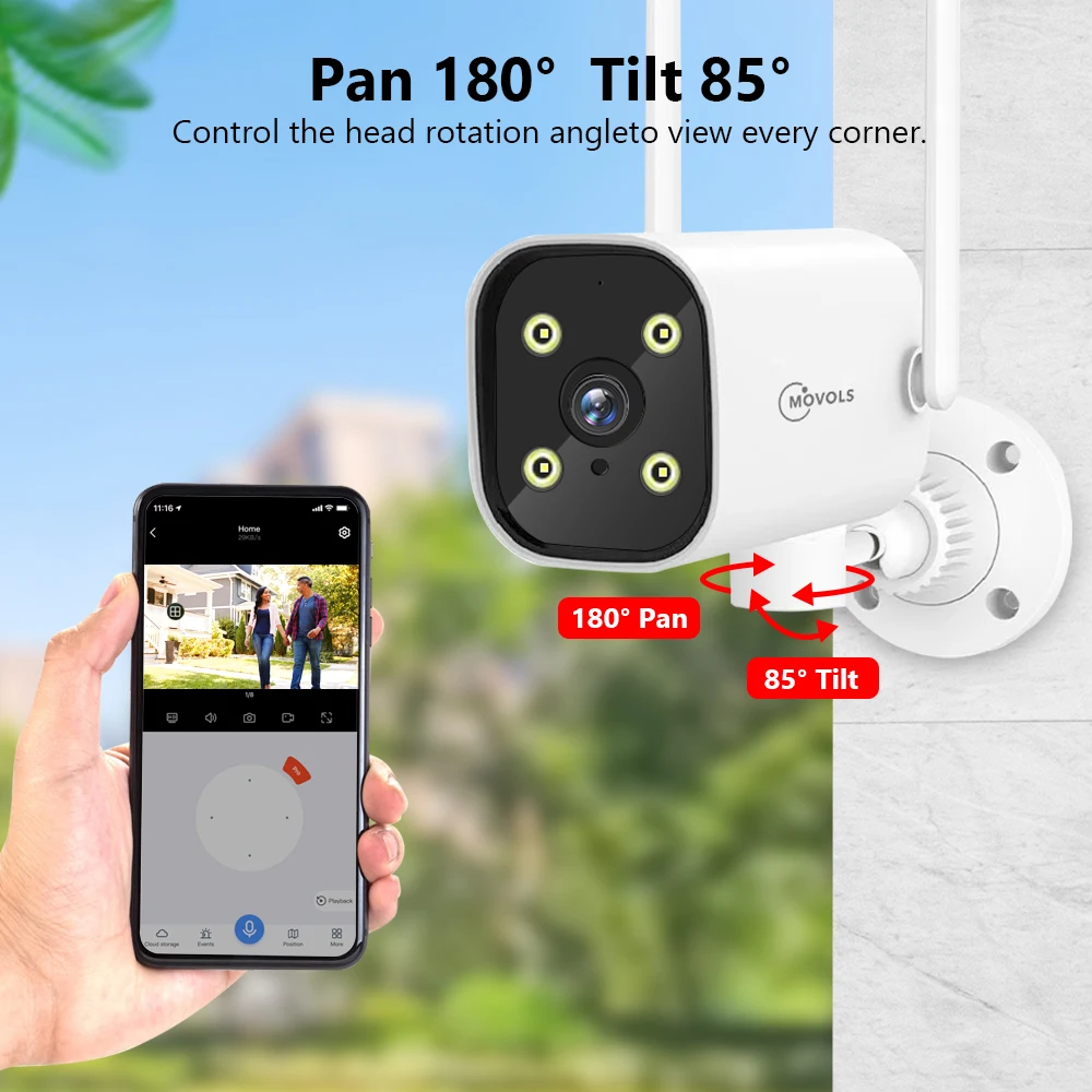 Movols  PTZ Ҹ ī޶, ڵ ΰ  IP   ī޶, ߿  ÷ ߰ ð, 2MP, 1080P