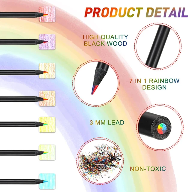 10 pezzi 7 colori sfumati arcobaleno matita matite colorate jumbo matite multicolori per disegno artistico colorazione schizzi regalo per bambini 4