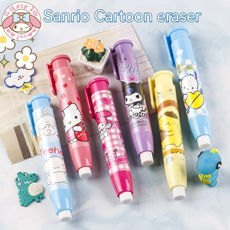 

10/20pcs Sanrio Cartoon Press Eraser Cinnamoroll Melody Special Cute Automatic Eraser For Primary And Secondary School Students