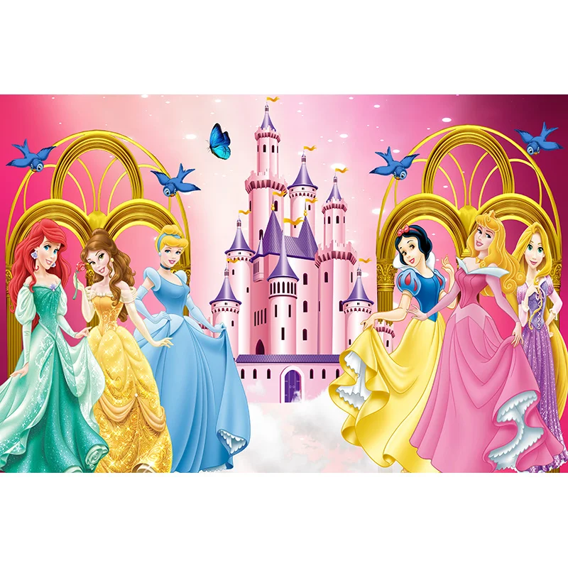Background Disney Princess Birthday Theme | Princess Backdrop 
