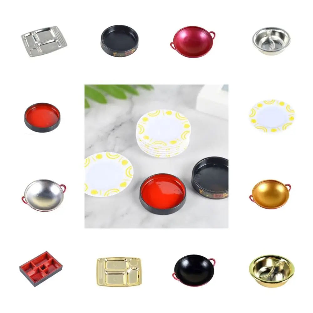 

Miniature Mini Tableware Toy Kitchenware Snack Plate Pot Pretend Play Cooking Toys Simulation Sushi Plate Doll House Decor