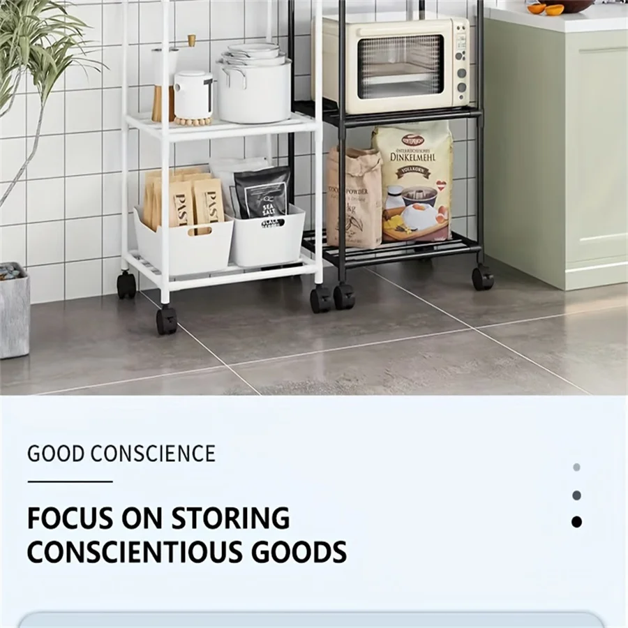 Multi-Layer Kitchen Microwave Storage Rack Organization