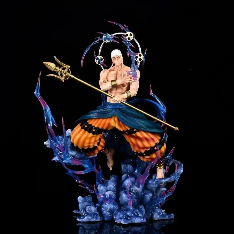 Nuovo One Piece 33Cm Pvc Natural Resonance Dod Thunder Accendino Luminous Statue Model Box Regali Giocattolo Fatti A Mano Collezione Limitata