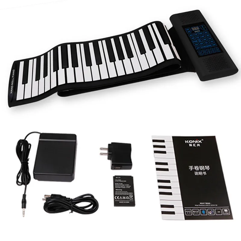 

88 Key Electronic Piano MIDI & USB Charge Intelligent Bluetooth Transfer Portable Soft Silicone Keyboard Piano with Microphone