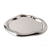 Nordic Silver Plated Ceramic Dish Irregular Tray Decorative Jewelry Organizer ins Creative Tray Luxury Ceramic Storage Tray 6