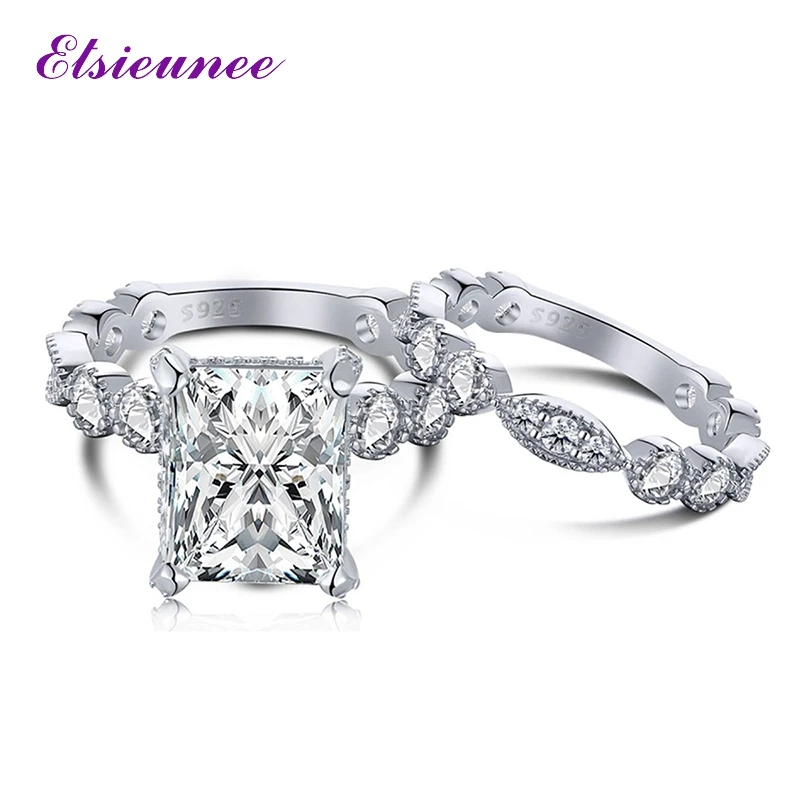 ELSIEUNEEClassic100925SterlingSilverSimulatedMoissaniteDiamond