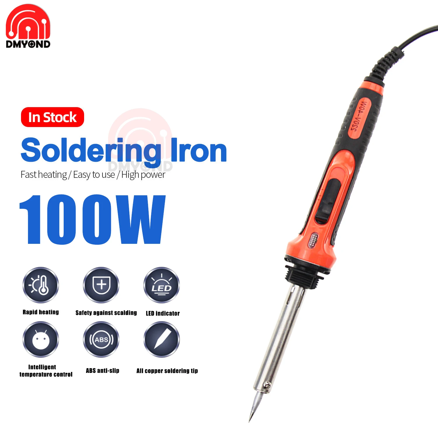 100W EU US Plug Electric Soldering Iron rapid heating LED indicator light Welding Solder Iron Triangle Tips Repair Rework Tools