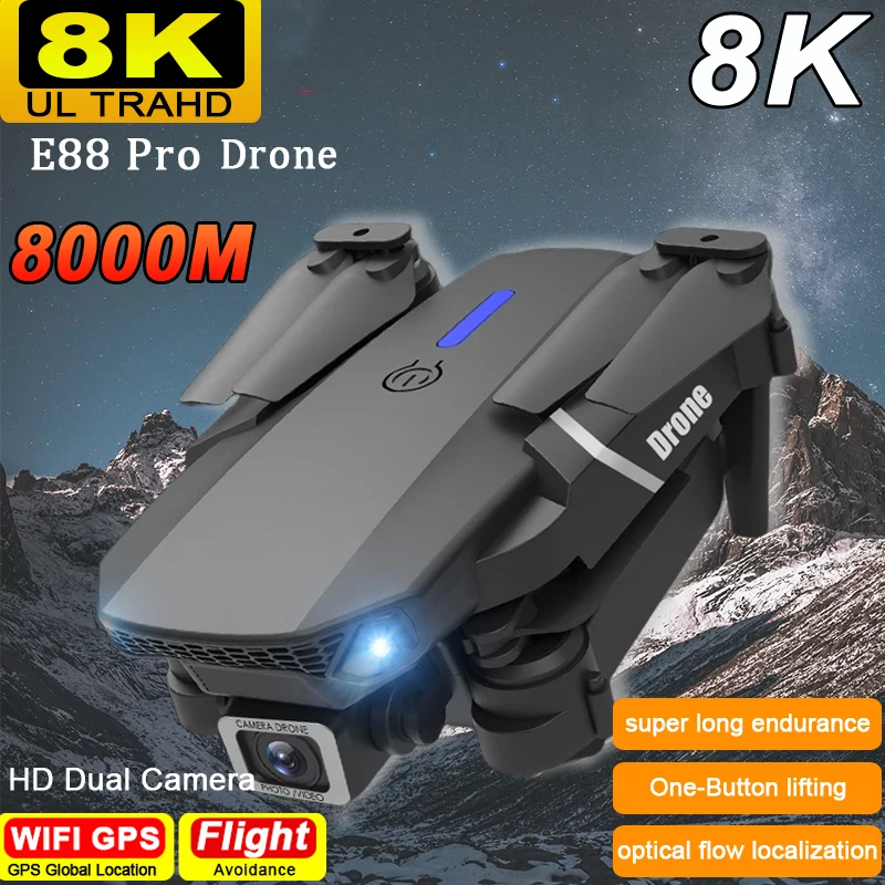 Per Xiaomi E88 Pro Aereo Fotografico Aereo 8K Dual Camera Drone Gimbal A Tre Assi Automatico Cruise Folding Drone