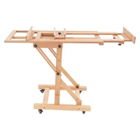 Studio Easel for Painting Artist Professional Easel Painting Art Easel Stand 60x65x140-300CM Wooden H Easel for Double Canvas Adjustable & Mobile For Artists Students 7