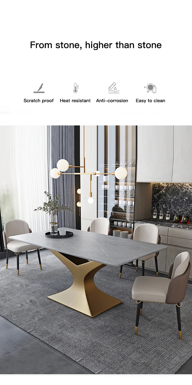 Description Picture 4 of itemNordic Large Rectangular Dining Table Restaurant Modern Luxury Dining Table Living Room Muebles Hogar Kitchen Furniture WZ