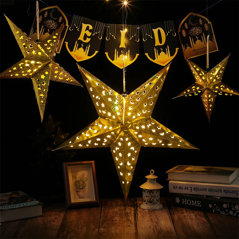 

Eid Mubarak Decor Hollow Star Hanging Pendant Christmas Ramadan Decoration 2023 Islamic Muslim Party Decor Ramadan Kareem Gift
