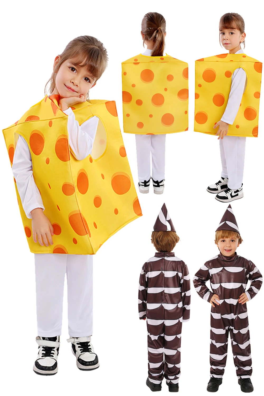 

Cute Cheese Chocolate Cosplay Kids Boys Girls Role Play Cartoon Food Costume Child Roleplay Fantasy Fancy Dress Up Party Clothes