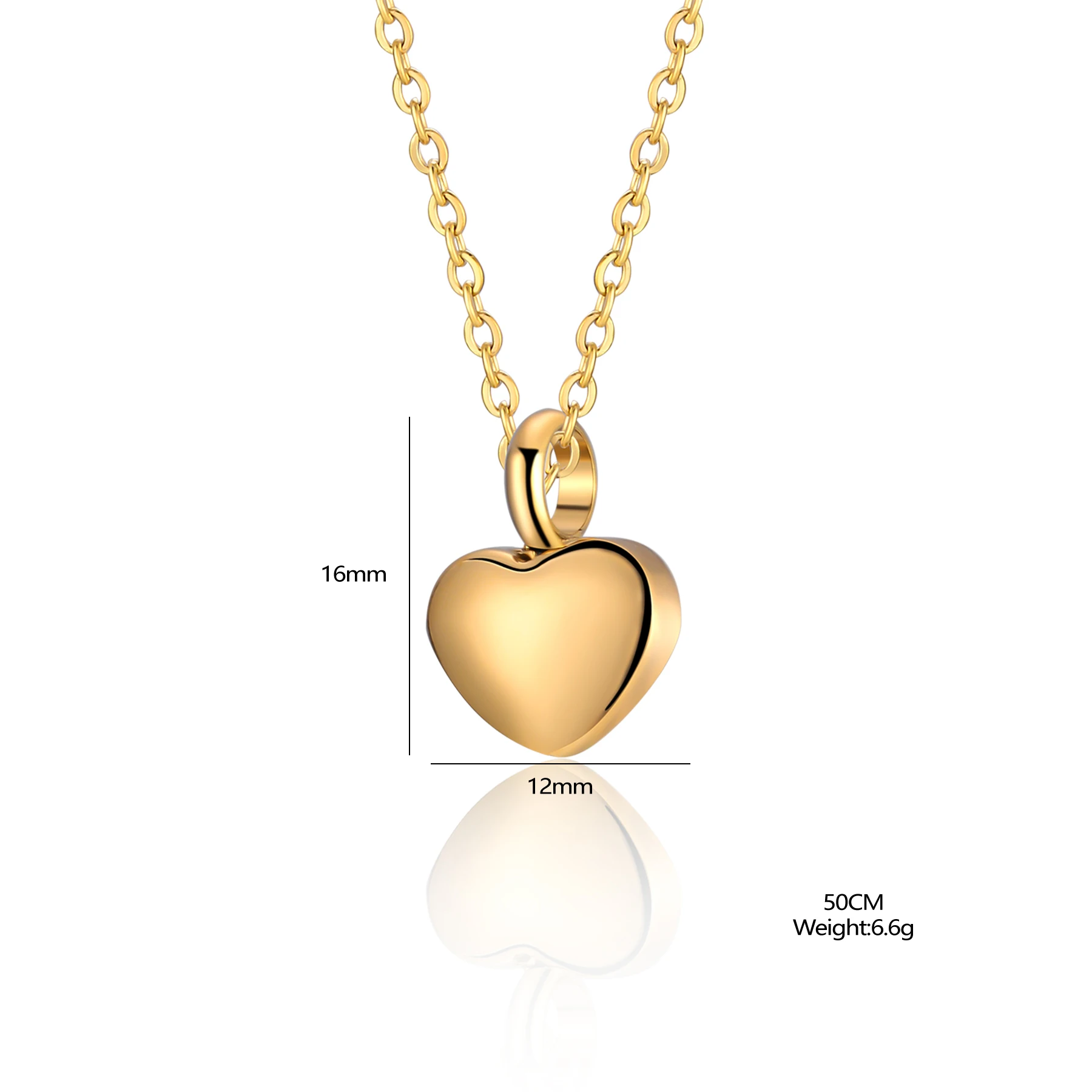 Stainless Steel Small Heart pendant Cremation heart  Charm Necklace makings  Memorial jewelry For Women 5