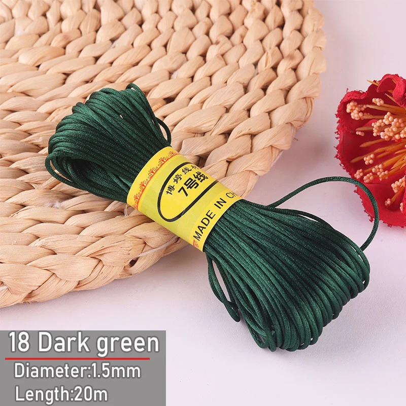 Bulk Nylon Satin Cord for DIY Knotting and Jewelry Making - 1.5mm Thickness