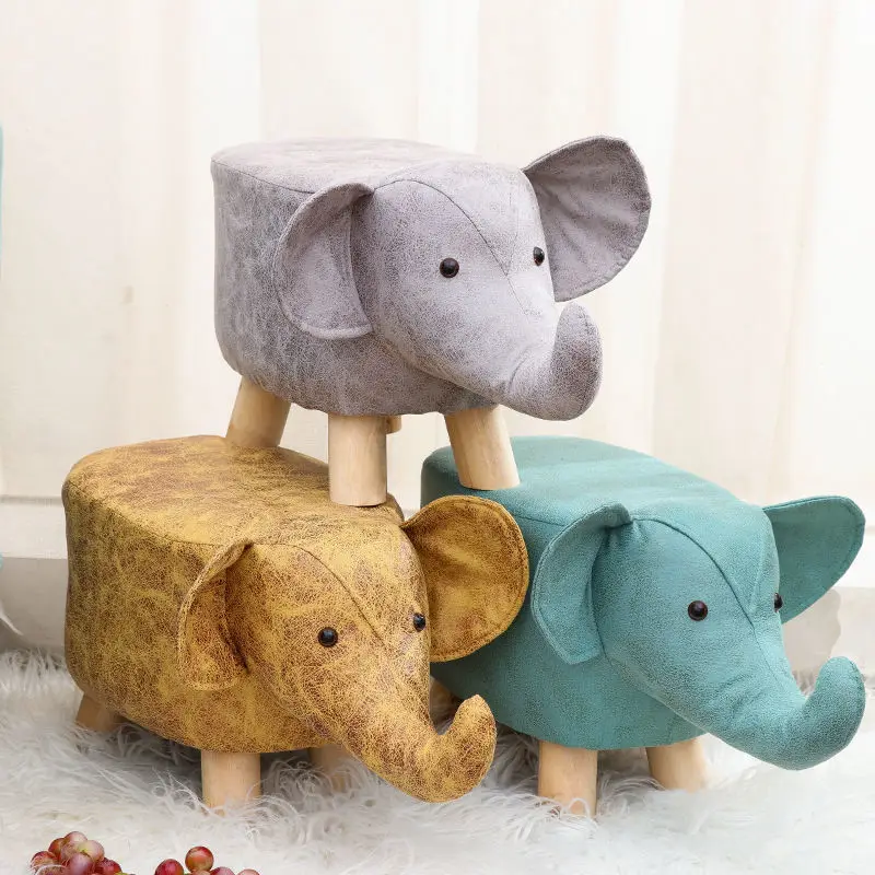 

Solid wood small stool Nordic shoe changing stool creative children's cartoon stool animal stool sofa stool household low stool