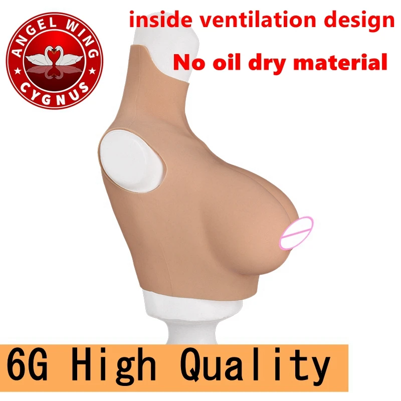 

Новая улучшенная поддельная искусственная грудь с высоким воротником 6 г, Реалистичная силиконовая форма для груди, Трансвестит, перетяжка, королева