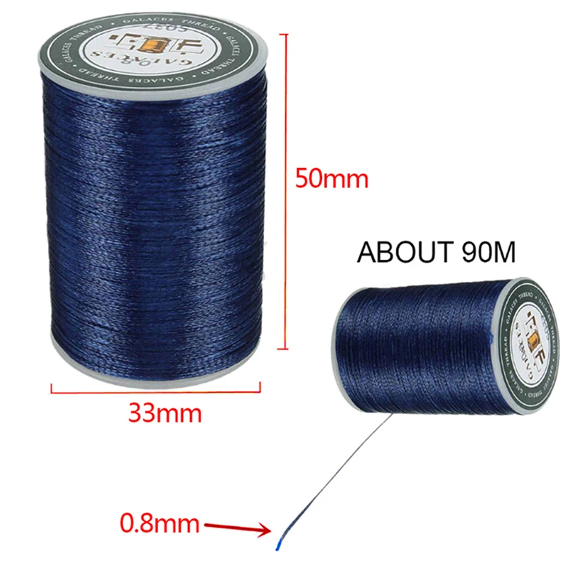 Waxed Thread 0.8mm 90m for Repair Cord String DIY Handmade Sewing Leather Wax Stitching Case Arts waxed thread