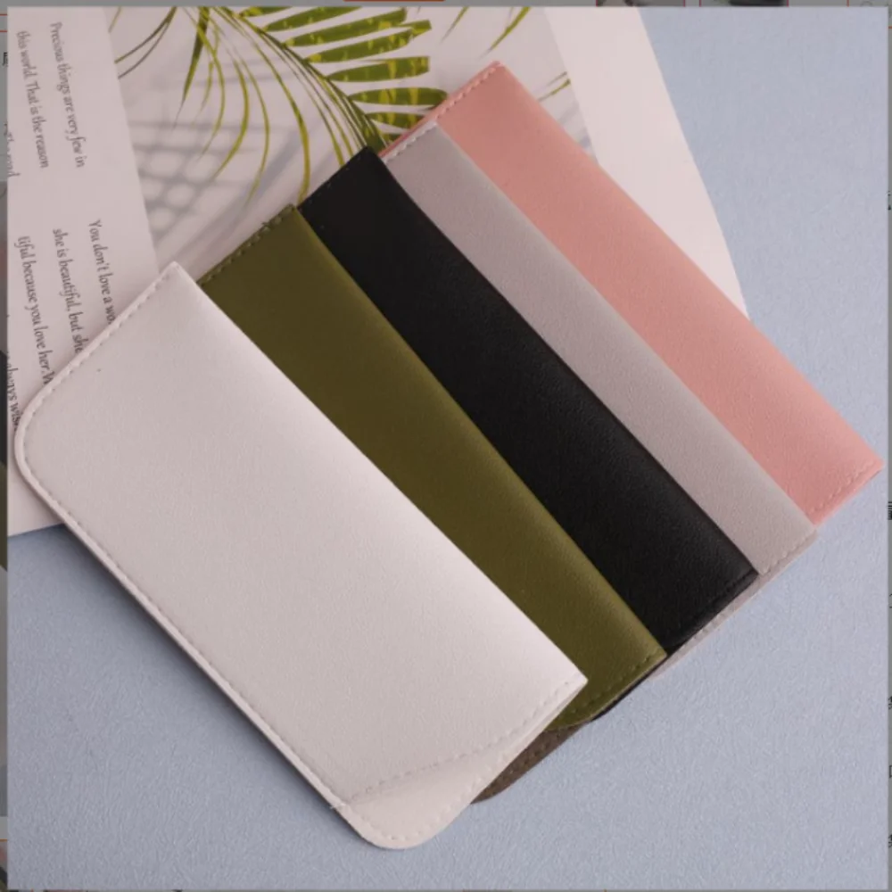 Vintage-Style PU Leather Glasses Pouch – Portable Side-Opening Storage for Home, Travel, and Outdoors