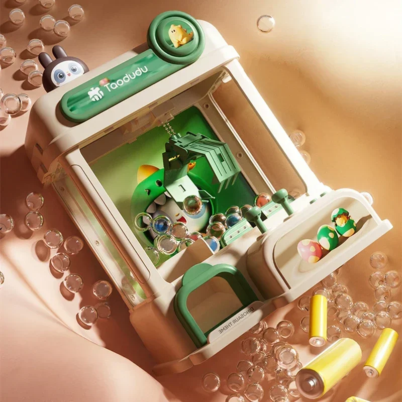 Mini Automatic Doll Machine Toy for Kids Mini Cartoon Astronaut Play Game Claw Crane Machines with Light Music Children Toy Gift