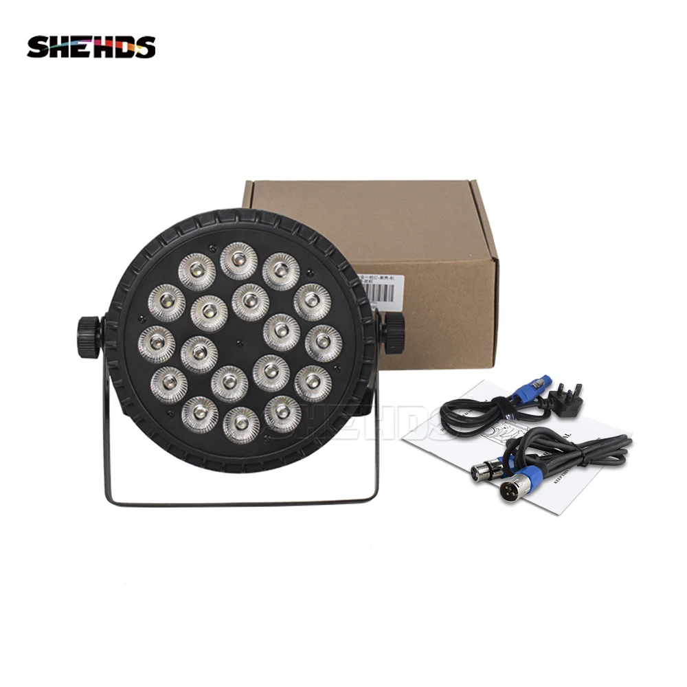 SHEHDS 4PCS Aluminum Alloy LED Flat Par 18x12W RGBW/18x18W RGBWA+UV LED Lighting DMX512 Disco Professional Stage DJ Equipment 6