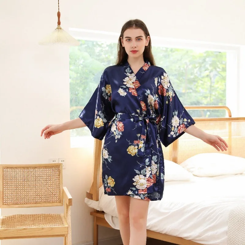 Women's Thin Simple Knee-Length Short Nightgown Pure Desire Style Sexy Home Wear V-neck Casual Loose Short Sleeve Pajamas 2024