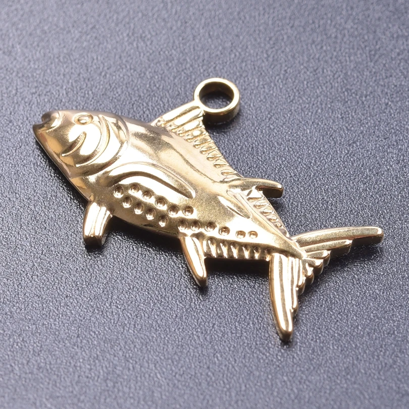 Stainless Steel Rainbow Fish Charm For Jewelry Making Supplies No Fade DIY  Women/Men Pendant Handmade Materials Accessories 5pcs